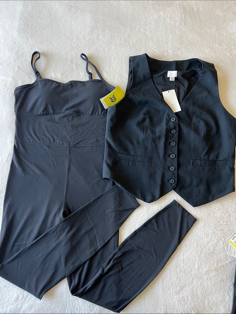 NWT Target Black Jumpsuit & Black Button Vest